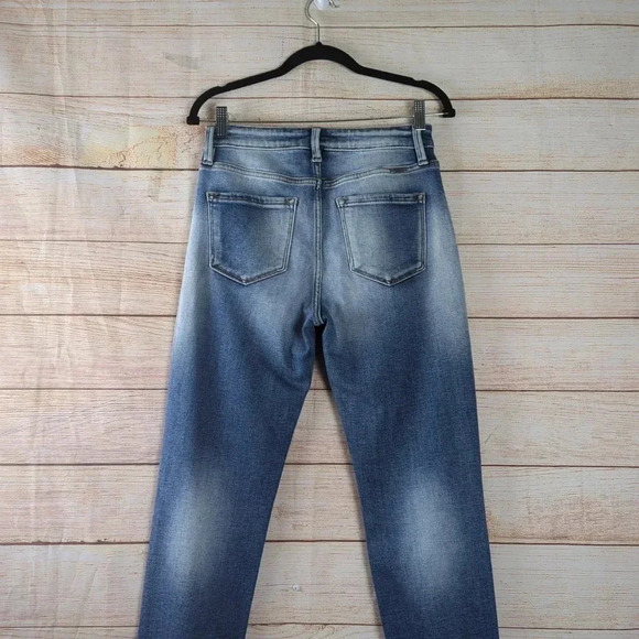 Kancan Women's Size 7/27 Kaly Highrise Slim St Leg Distressed Blue Stretchy Jean - Picture 9 of 14